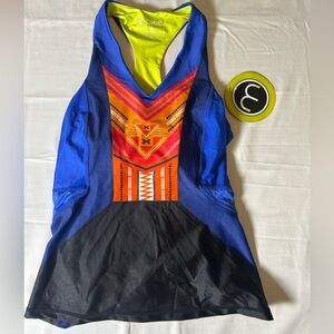 Moxie Cycling Co Womens Medium Cycling Jersey Tank Racerback Peplum NWT